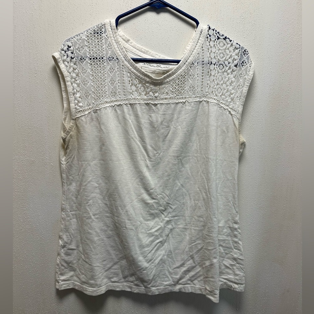 Eddie Bauer Cream Lace Women's Blouse